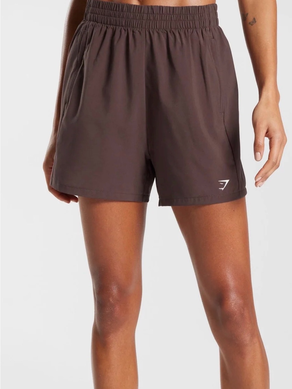 Gymshark Brown Women's Elastic-Waist Athletic Shorts